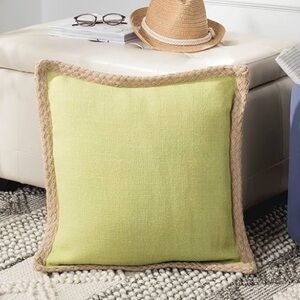 SAFAVIEH GREEN JUTE ACCENT PILLOW 18x18